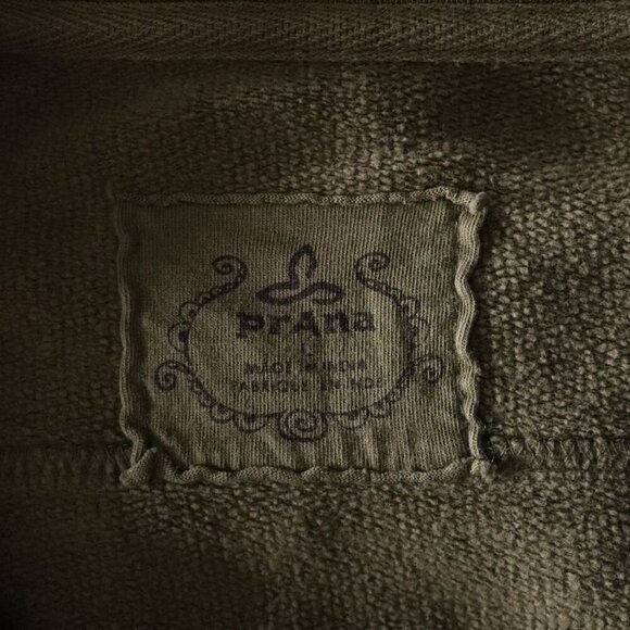 PrAna Women's Sz Lrg Green Army Military Double-Breasted Lightweight Pea Jacket - Picture 11 of 13